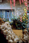 Garlic in market, St. Antonin, France.